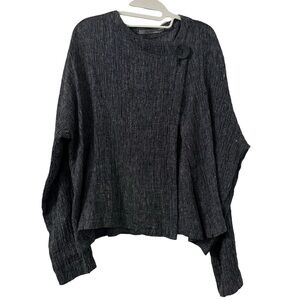 Beau Jours Cherie Crop Cardigan Large‎ Linen Blend Wrap Lagenlook Grunge Boxy